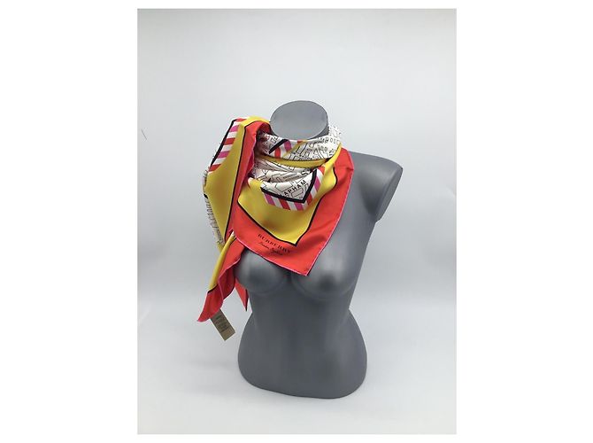 Sciarpa di seta Burberry 90cm x 90cm Multicolore - vista 14