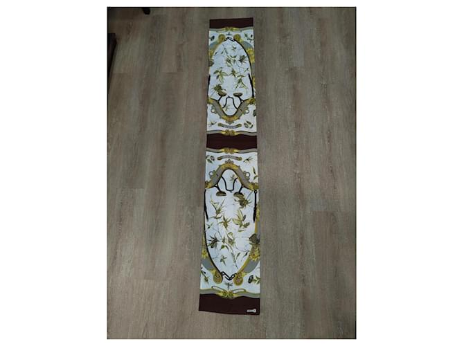 Sciarpa in seta Hermès Grande Tenue Marrone - vista 8