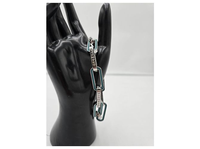 Bracciale Louis Vuitton Monogram Links Chain Azzurro Blu - vista 7