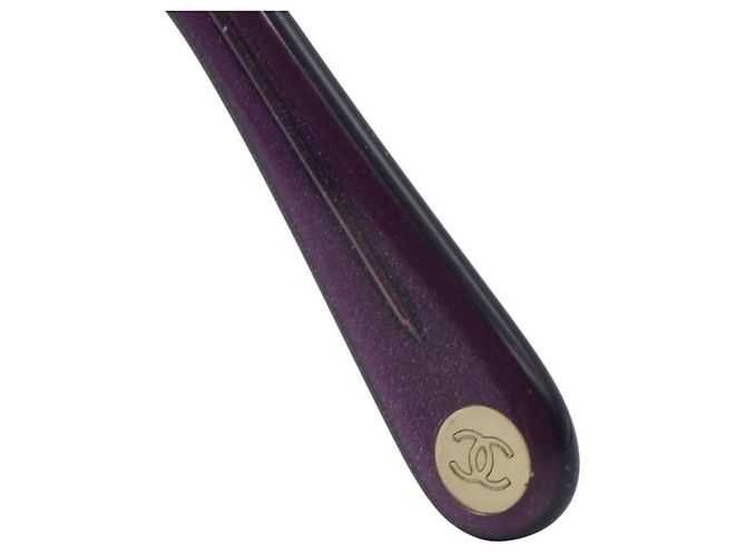 Chanel Sonnenbrille mit lila getöntem Gold CC-Logo Golden - Ansicht 7