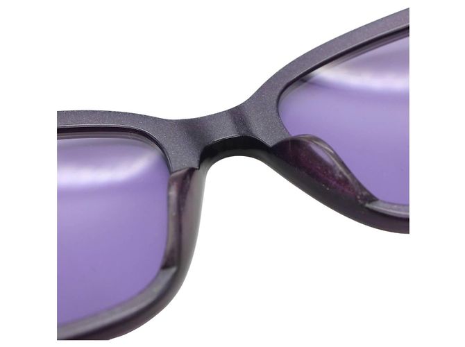 Chanel Sonnenbrille mit lila getöntem Gold CC-Logo Golden - Ansicht 8