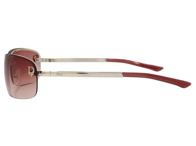 Gafas de sol ADIORABLE Christian Dior Silver Rose Red Pink Rimless Plata Rosa Roja - vista 2
