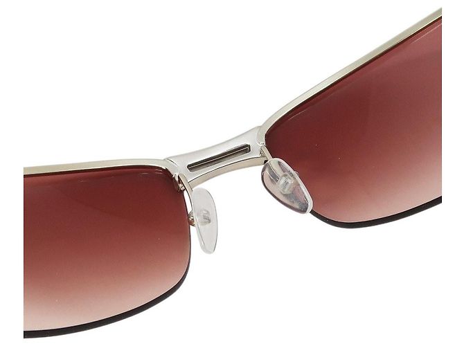 Gafas de sol ADIORABLE Christian Dior Silver Rose Red Pink Rimless Plata Rosa Roja - vista 3