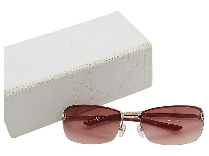 Gafas de sol ADIORABLE Christian Dior Silver Rose Red Pink Rimless Plata Rosa Roja - vista 9