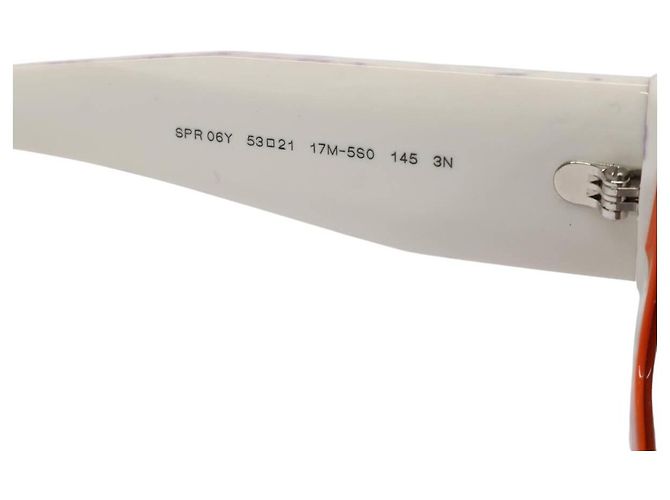 Gafas de sol rectangulares Prada White Orange Logo PR06YS 17M5S0 Blanco Naranja - vista 7
