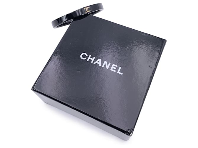 Timeless Chanel Bracciale a bangle in resina nera con logo CC Nero - vista 2