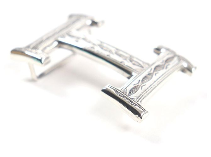 Hermès Fibbia Constance H-belt Touareg Hermes Argento Metallico - vista 3
