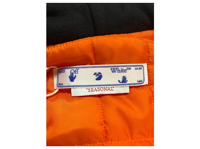 Off White Giacca camicia a quadri con logo freccia Off-White in cotone blu e giallo - vista 11