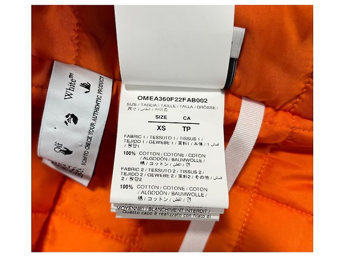 Off White Giacca camicia a quadri con logo freccia Off-White in cotone blu e giallo - vista 12