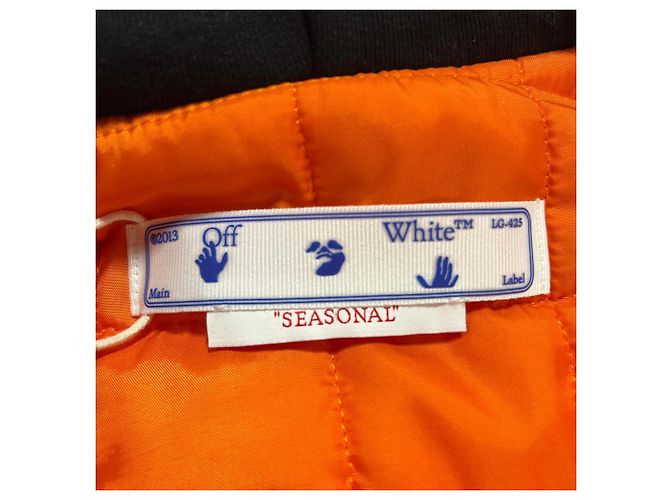 Off White Giacca camicia a quadri con logo freccia Off-White in cotone blu e giallo - vista 5