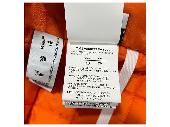 Off White Giacca camicia a quadri con logo freccia Off-White in cotone blu e giallo - vista 6