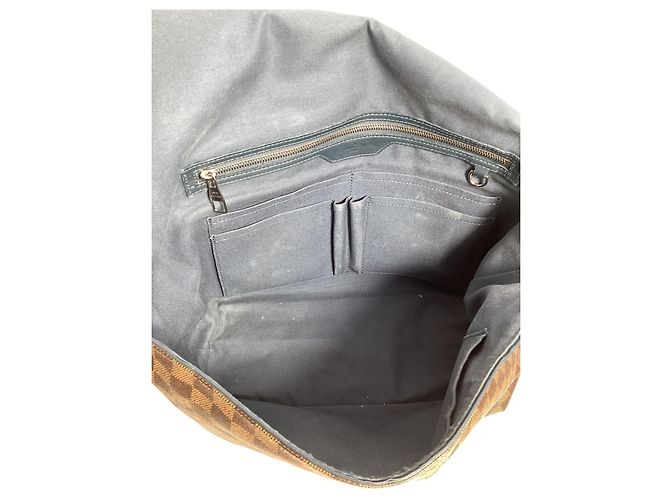 Sac à épaule Louis Vuitton Damier Ebene Sprinter GM en toile enduite marron - vue 13