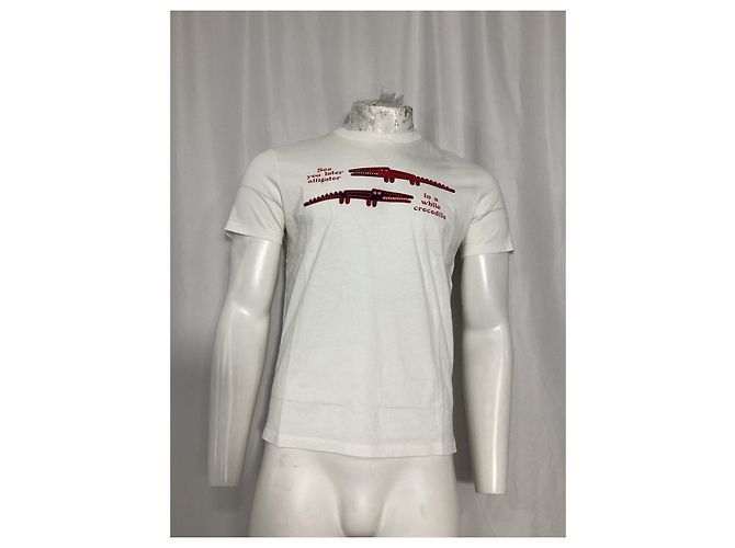 Camiseta Moncler Aligator de cuello redondo en algodón blanco - vista 7