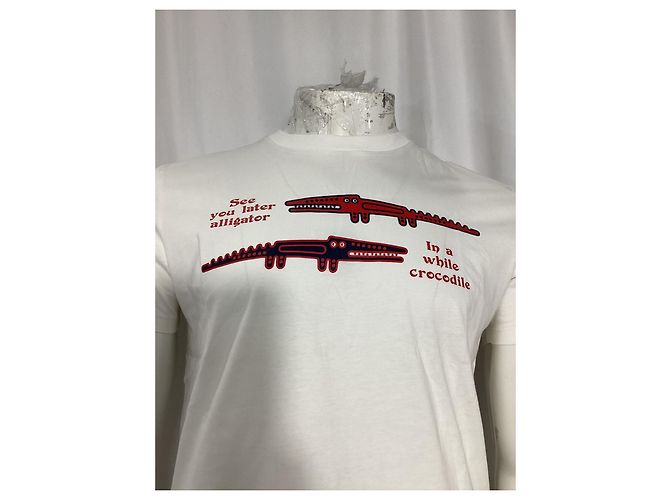 Camiseta Moncler Aligator de cuello redondo en algodón blanco - vista 8