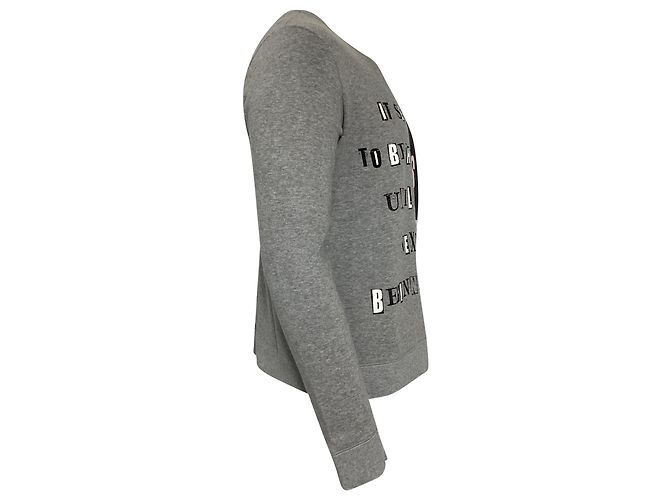 Valentino Garavani Sweatshirt Crew Poème Punk Valentino Jamie Reid en Coton Gris - vue 3
