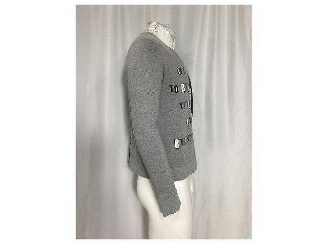 Valentino Garavani Sweatshirt Crew Poème Punk Valentino Jamie Reid en Coton Gris - vue 9