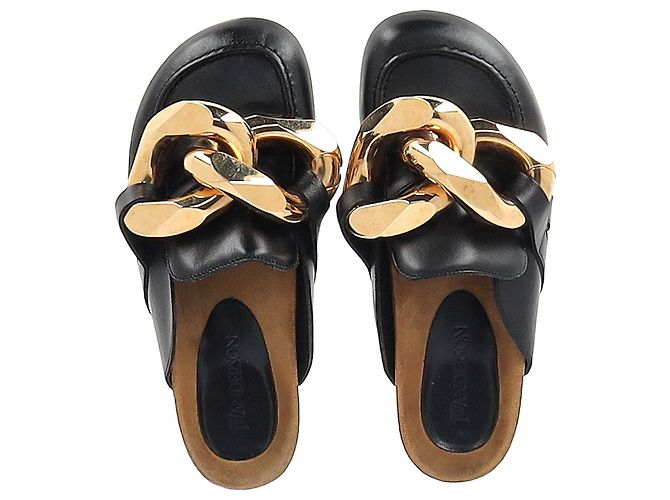 Mules a catena JW Anderson in pelle nera - vista 4