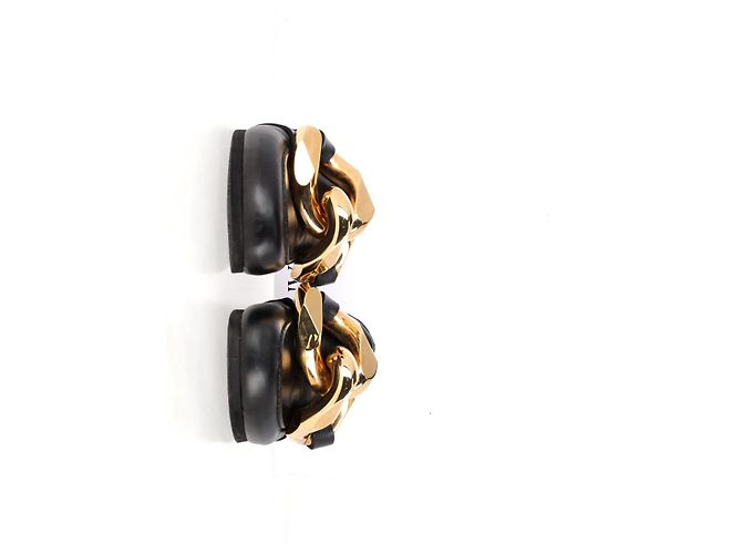 Mules a catena JW Anderson in pelle nera - vista 9