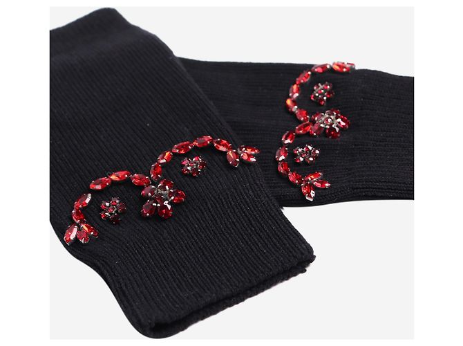 Simone Rocha Muffole nere decorate con gioielli - vista 2