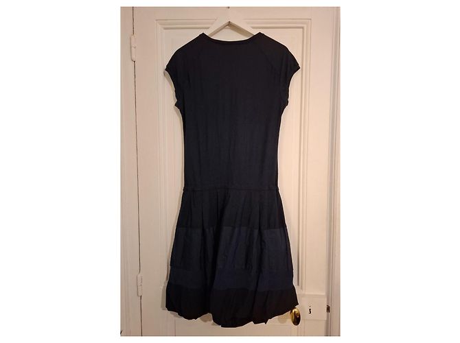Marithé et François Girbaud Navyblaues Kleid mit Schleifen Marineblau - Ansicht 3