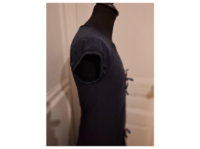 Marithé et François Girbaud Navyblaues Kleid mit Schleifen Marineblau - Ansicht 6