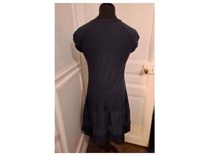 Marithé et François Girbaud Navyblaues Kleid mit Schleifen Marineblau - Ansicht 7