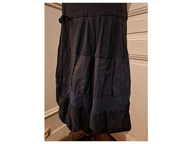 Marithé et François Girbaud Navyblaues Kleid mit Schleifen Marineblau - Ansicht 8