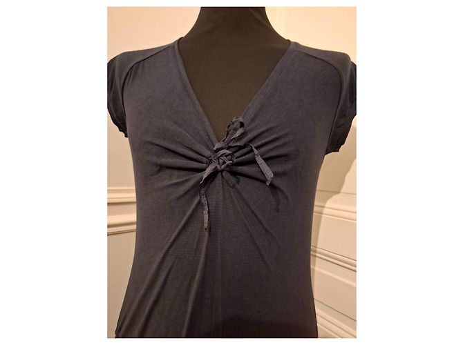 Marithé et François Girbaud Navyblaues Kleid mit Schleifen Marineblau - Ansicht 9