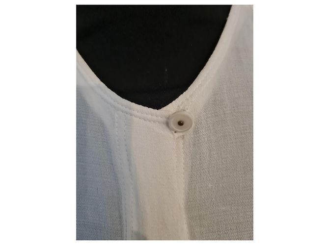 Camicia Damir Doma in seta con maniche in chiffon di seta bianca Bianco - vista 10