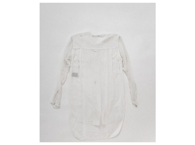 Camicia Damir Doma in seta con maniche in chiffon di seta bianca Bianco - vista 2