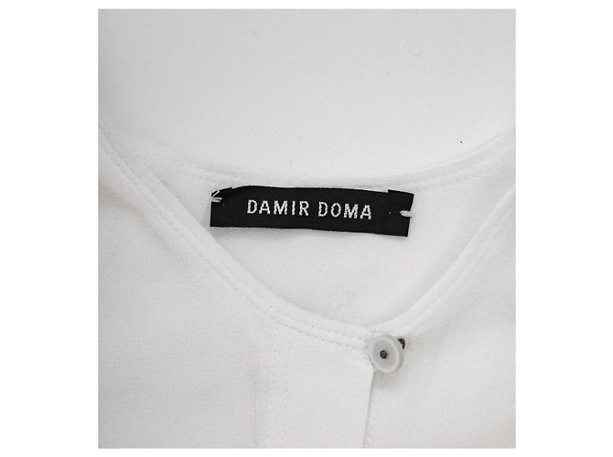 Camicia Damir Doma in seta con maniche in chiffon di seta bianca Bianco - vista 3