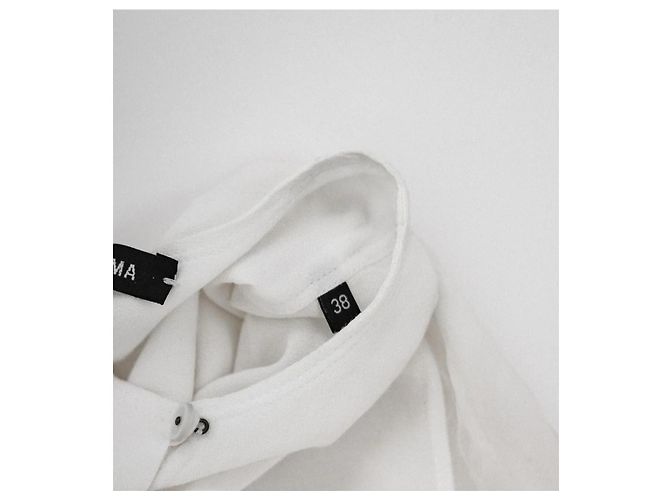 Camicia Damir Doma in seta con maniche in chiffon di seta bianca Bianco - vista 5