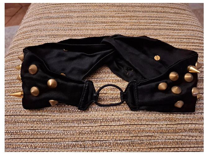 Jennifer Behr Turbante Fascia Nera con Borchie Dorate Nero - vista 5