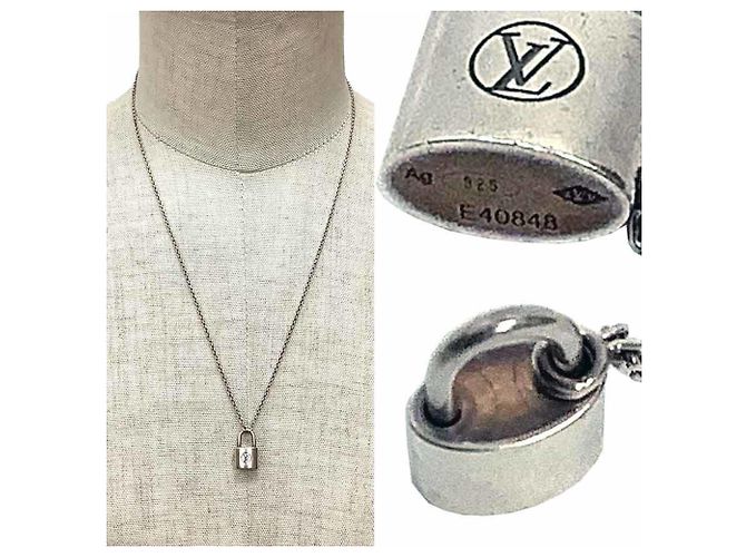Collana con pendente argento Lockit Louis Vuitton - vista 3
