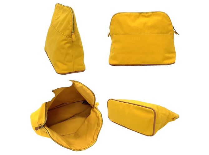 Hermès Pochette Bolide GM di Hermes in tela di cotone gialla Giallo - vista 2