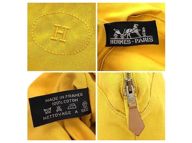 Hermès Pochette Bolide GM di Hermes in tela di cotone gialla Giallo - vista 3