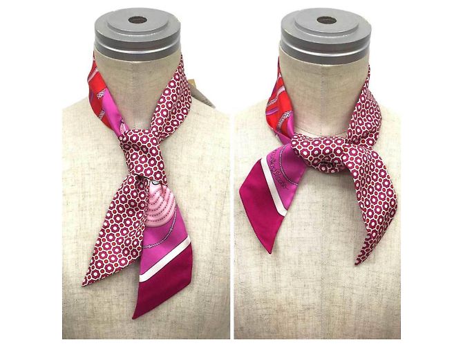 Hermès Twilly-Schal in Fuchsia Fuschia - Ansicht 2
