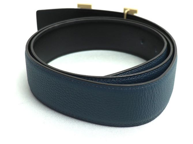 Hermès HERMES Constance 38mm Gürtel mit goldener Schnalle Schwarz Blau - Ansicht 2
