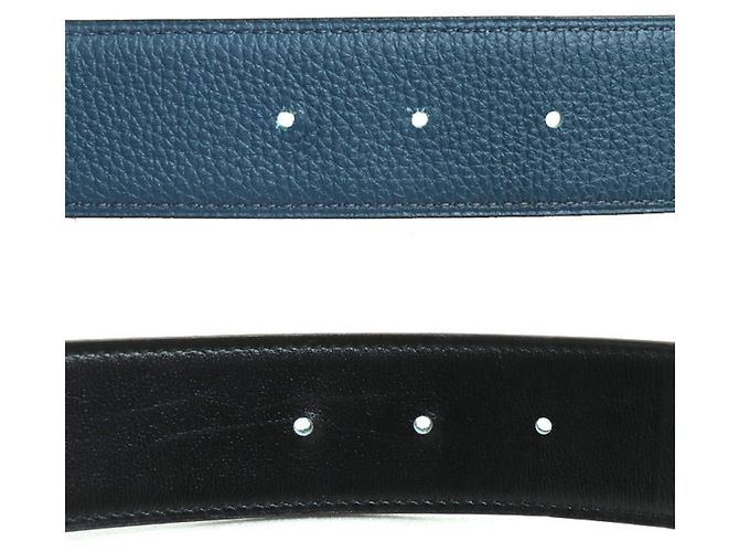 Hermès HERMES Constance 38mm Gürtel mit goldener Schnalle Schwarz Blau - Ansicht 4