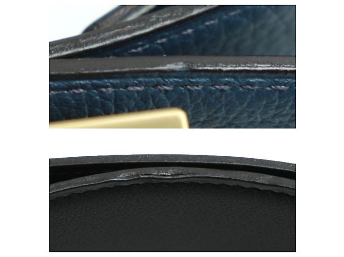 Hermès HERMES Constance 38mm Gürtel mit goldener Schnalle Schwarz Blau - Ansicht 5