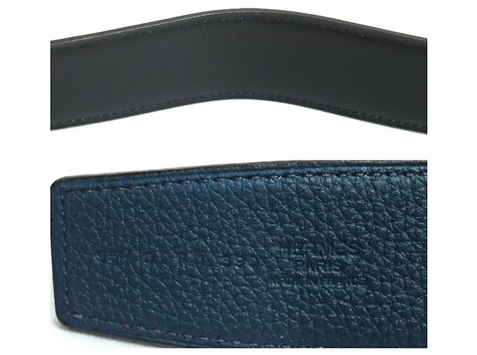 Hermès HERMES Constance 38mm Gürtel mit goldener Schnalle Schwarz Blau - Ansicht 6