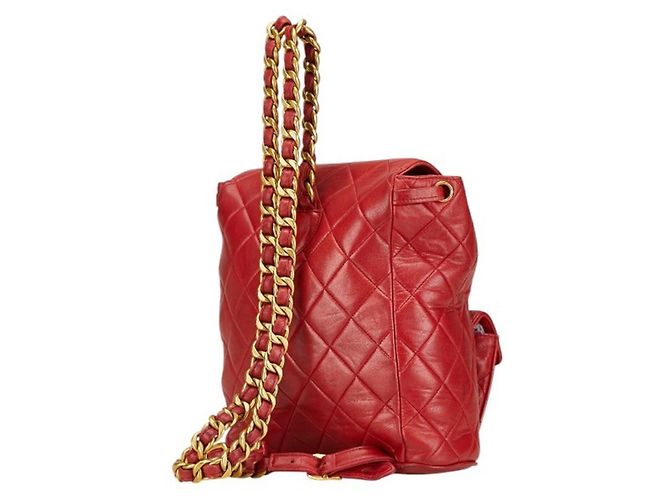 Chanel Matelassé Coco Mark Rucksack Rot - Ansicht 2