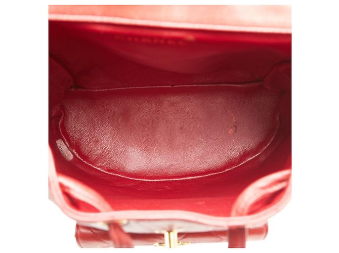 Chanel Matelassé Coco Mark Rucksack Rot - Ansicht 4