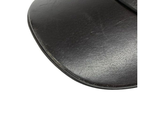 Hermès Hermes braune Leder bestickte Mütze - Ansicht 3