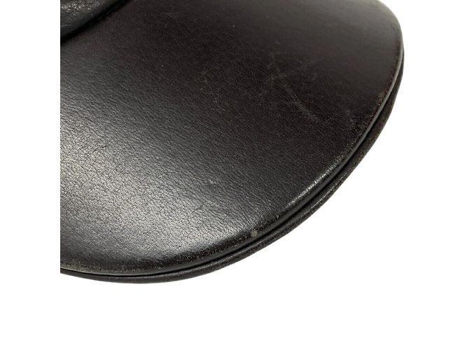 Hermès Hermes braune Leder bestickte Mütze - Ansicht 4