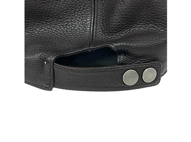 Hermès Hermes braune Leder bestickte Mütze - Ansicht 5