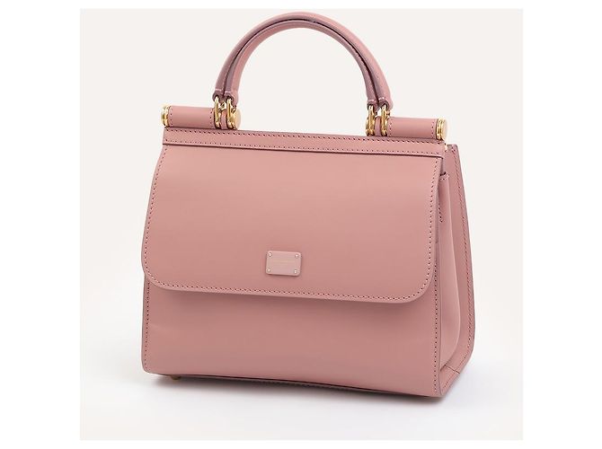 Dolce & Gabbana Sicily 58 Borsa a spalla in pelle rosa - vista 6