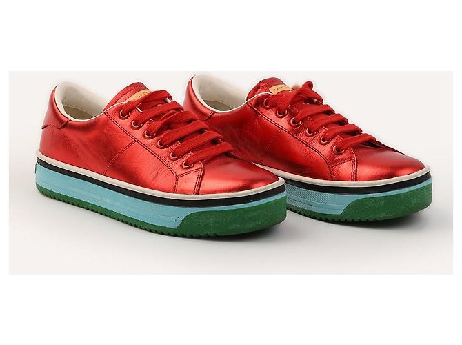 Sneaker Marc Jacobs Empire in pelle rossa Rosso - vista 3