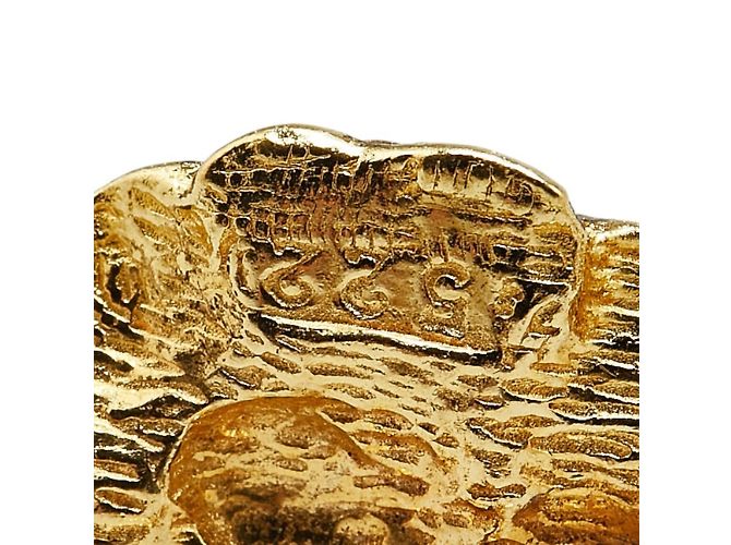 Abotoaduras Chanel Camélia Coco Mark Dourado - vista 5