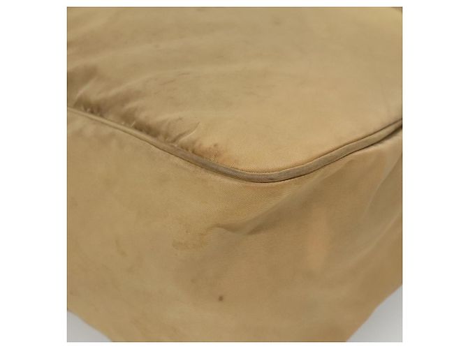 PRADA Borsa a Spalla Nylon Beige Marrone Argento Auth 112279 - vista 12